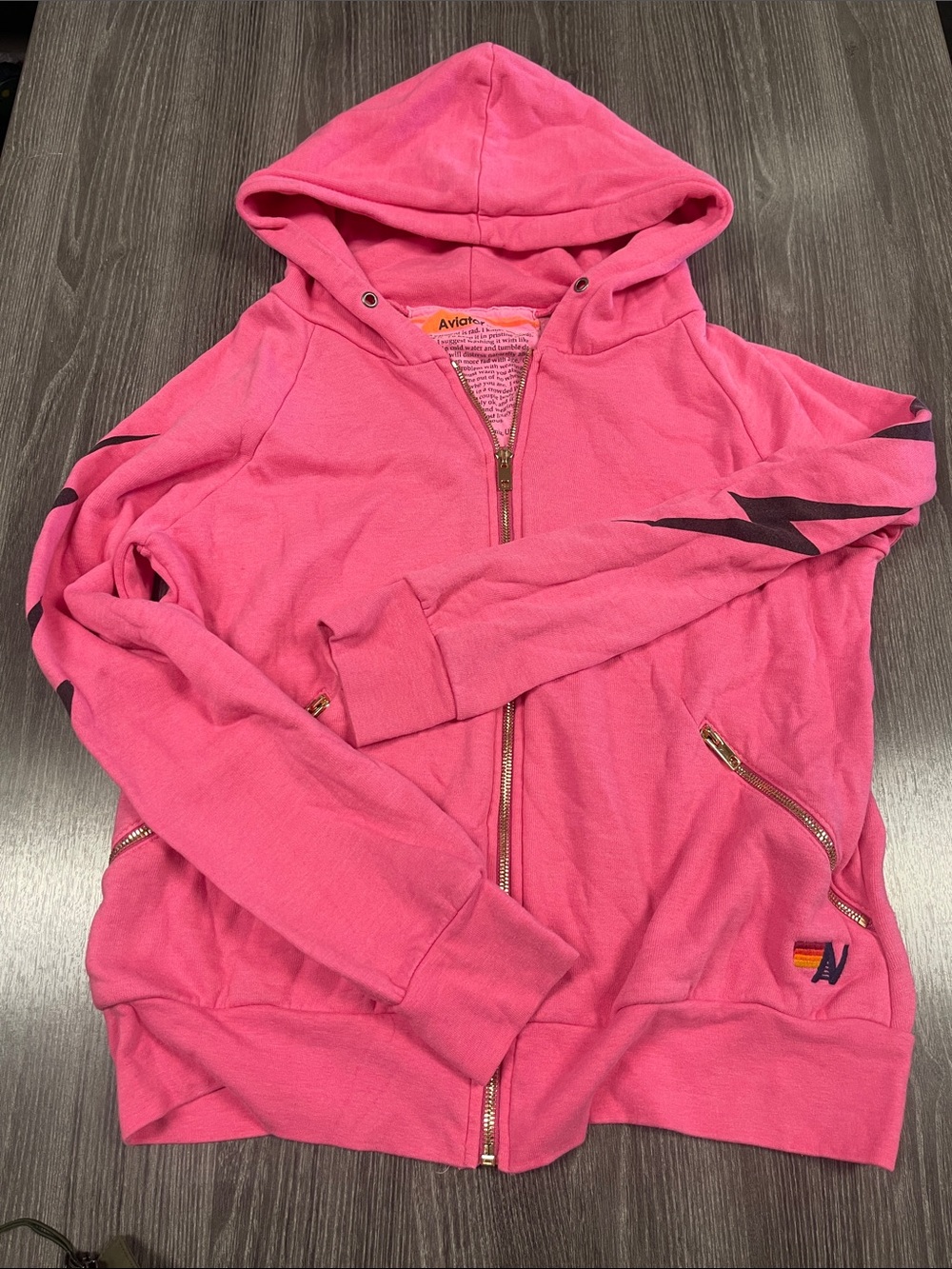 Aviator nation pink hoodie small